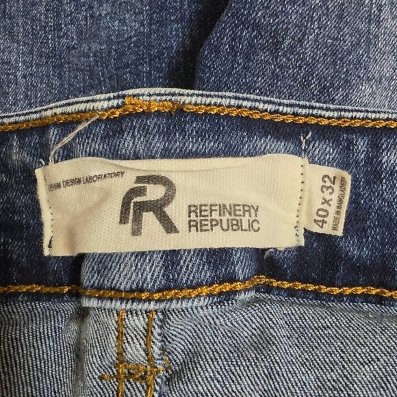 Refinery Republic Straight Leg Stone Wash Distressed Jeans Sz 40x32 - Picture 8 of 10